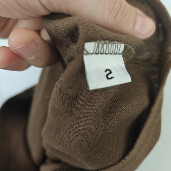 VTG Rare Blue Fish Hand Painted Cotton Brown Button Up Jacket Size 2 Women's - Picture 14 of 15